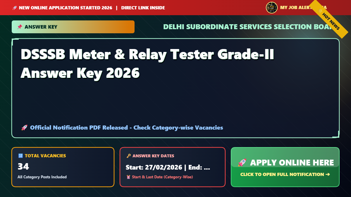 DSSSB Meter & Relay Tester Grade-II Answer Key 2026