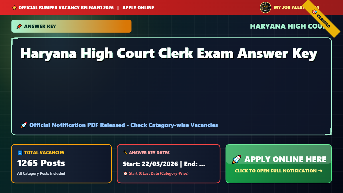 Haryana High Court Clerk Exam Answer Key