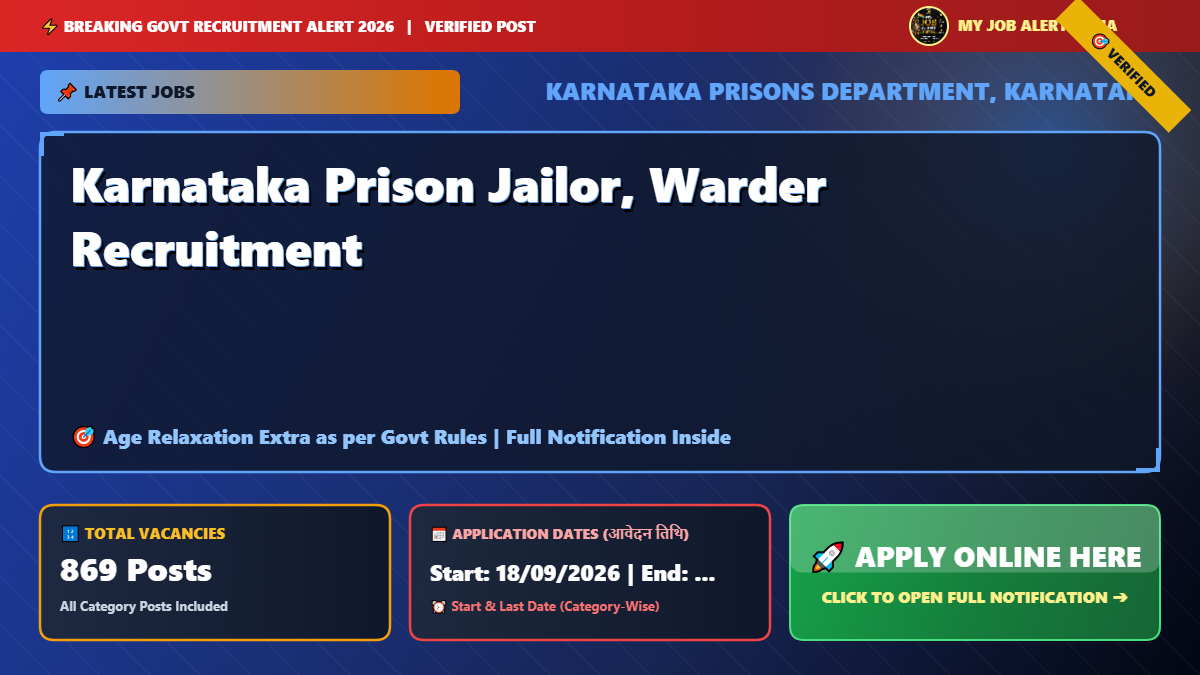 Karnataka Prison Jailor, Warder Recruitment