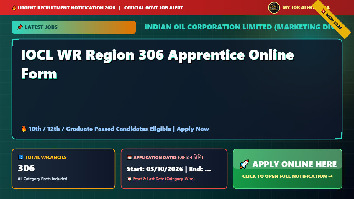 IOCL WR Region 306 Apprentice Online Form 🔥 [Apply Online 2026]
