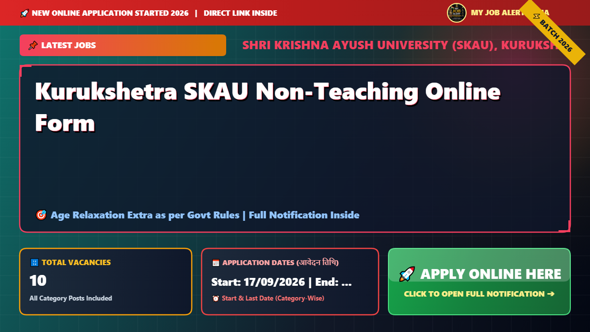 Kurukshetra SKAU Non-Teaching Online Form