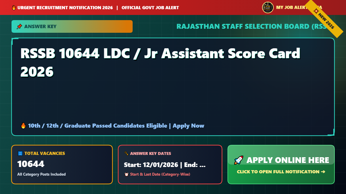 RSSB 10644 LDC / Jr Assistant Score Card 2026