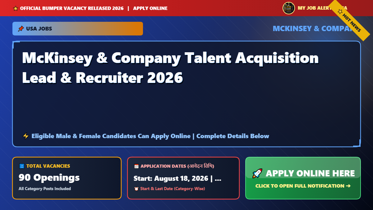 McKinsey & Company Talent Acquisition Lead & Recruiter 2026