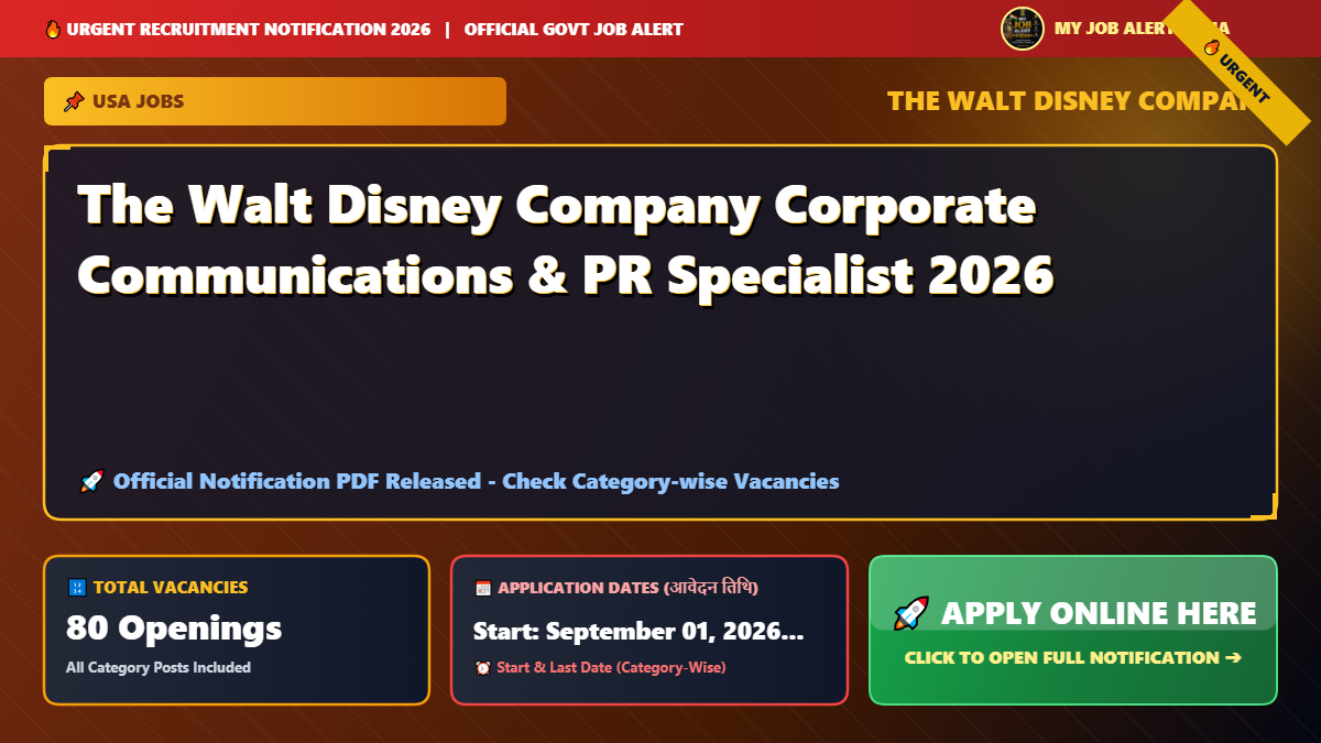 The Walt Disney Company Corporate Communications & PR Specialist 2026
