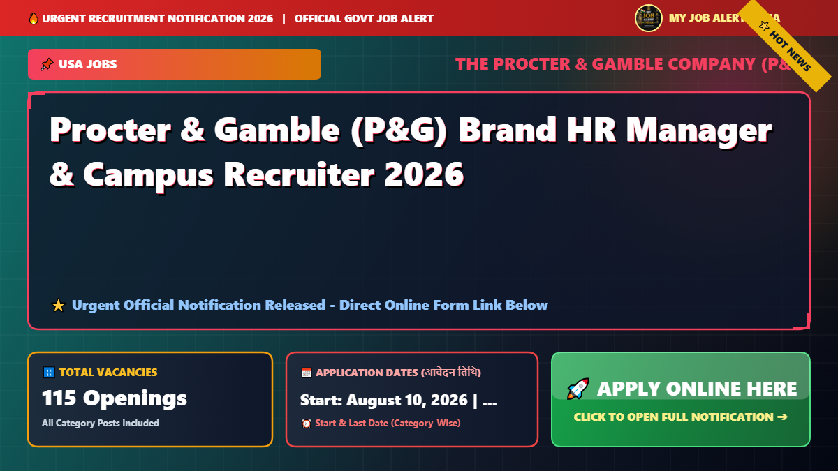 Procter & Gamble (P&G) Brand HR Manager & Campus Recruiter 2026