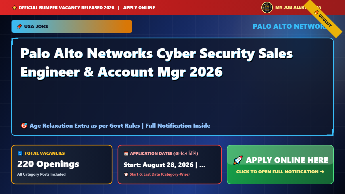 Palo Alto Networks Cyber Security Sales Engineer & Account Mgr 2026
