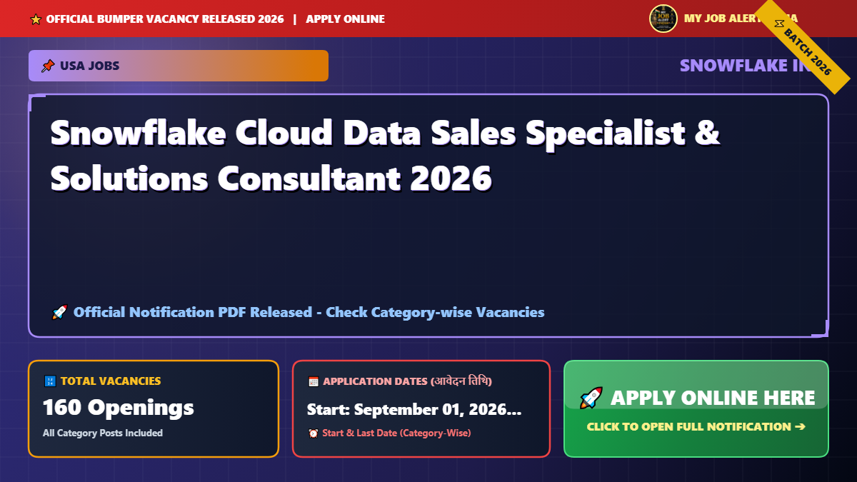 Snowflake Cloud Data Sales Specialist & Solutions Consultant 2026