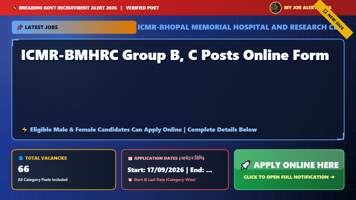 ICMR-BMHRC Group B, C Posts Online Form