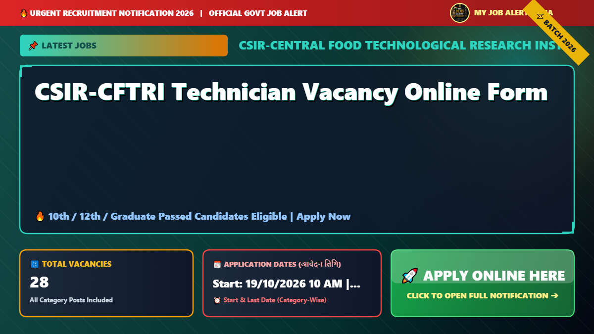CSIR-CFTRI Technician Vacancy Online Form