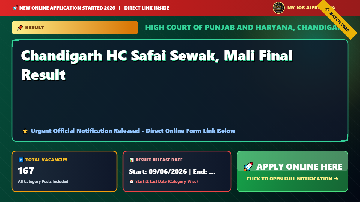 Chandigarh HC Safai Sewak, Mali Final Result