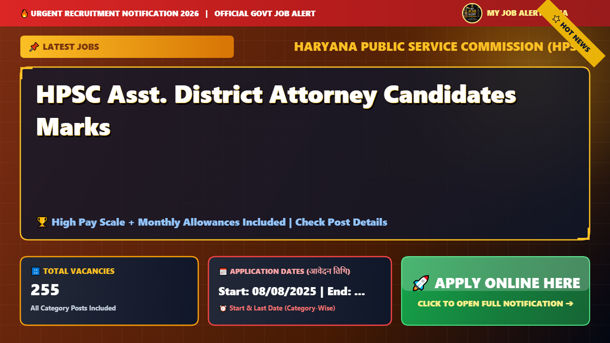 HPSC Asst. District Attorney Candidates Marks
