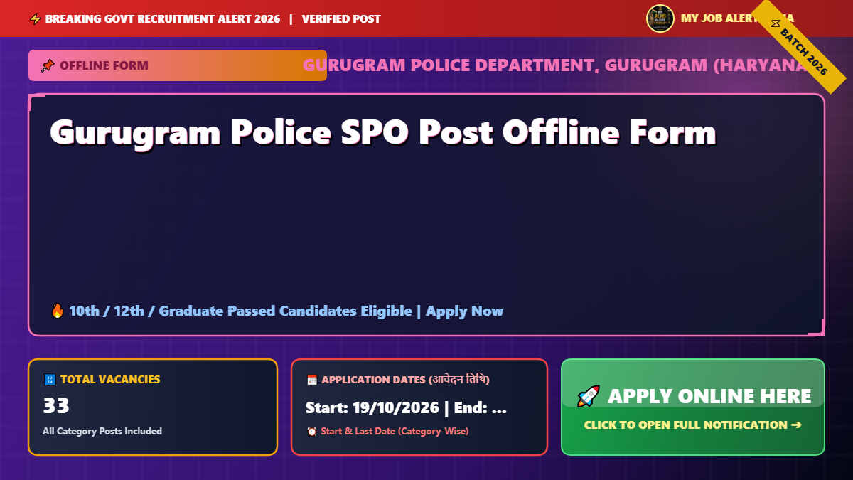 Gurugram Police SPO Post Offline Form