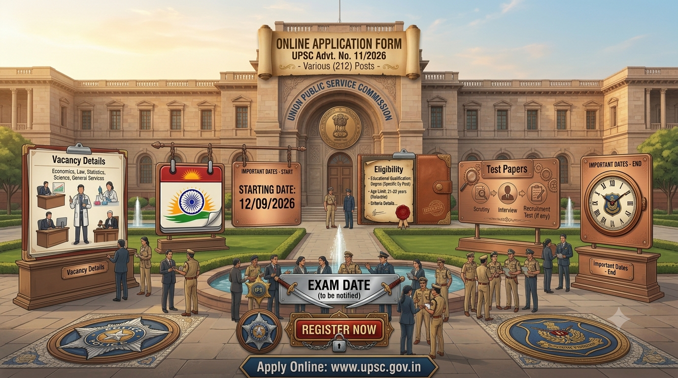 UPSC Advt. 11/2026  Various (212) Posts Online Form
