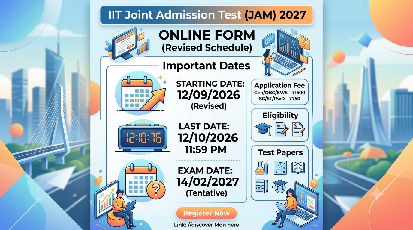 IIT Joint Admission Test (JAM) Online Form 2026