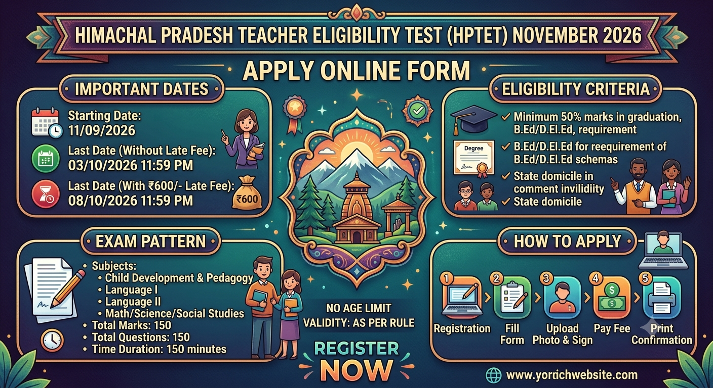 HPTET November 2026 Apply Online Form