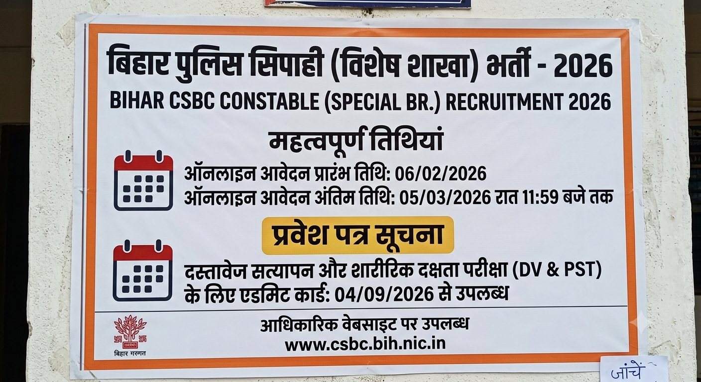 Bihar CSBC Constable (Special Br.) Admit Card